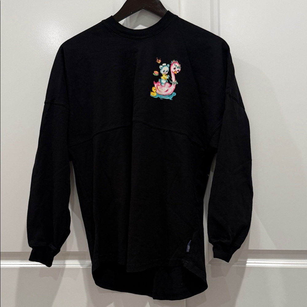Black Long Sleeve Shirt with Colorful Graphic